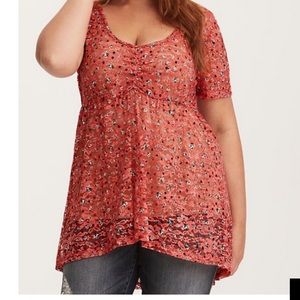 Torrid semi sheer lace hi-lo babydoll